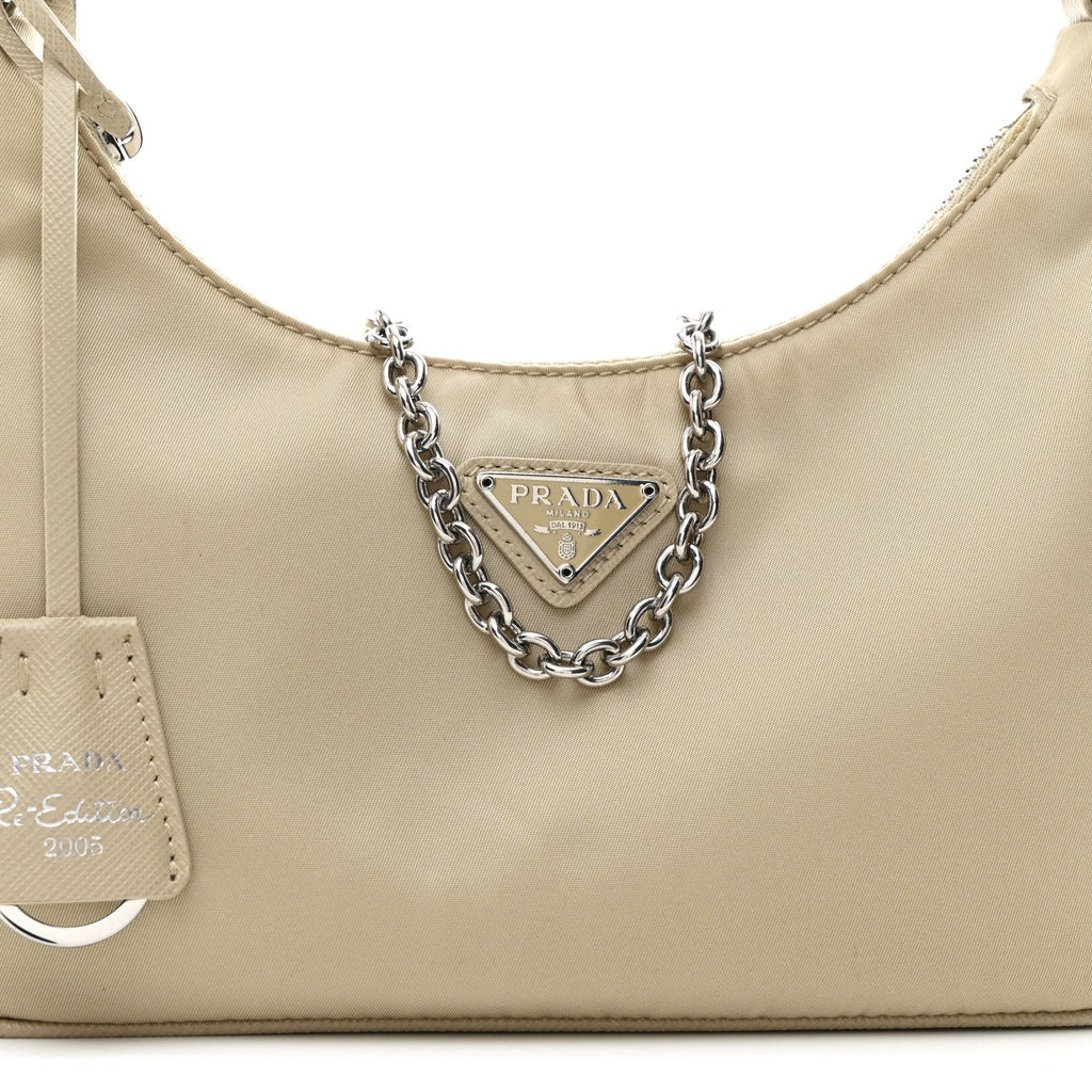 Prada Nylon Re-Edition 2005 Shoulder Bag Cammeo