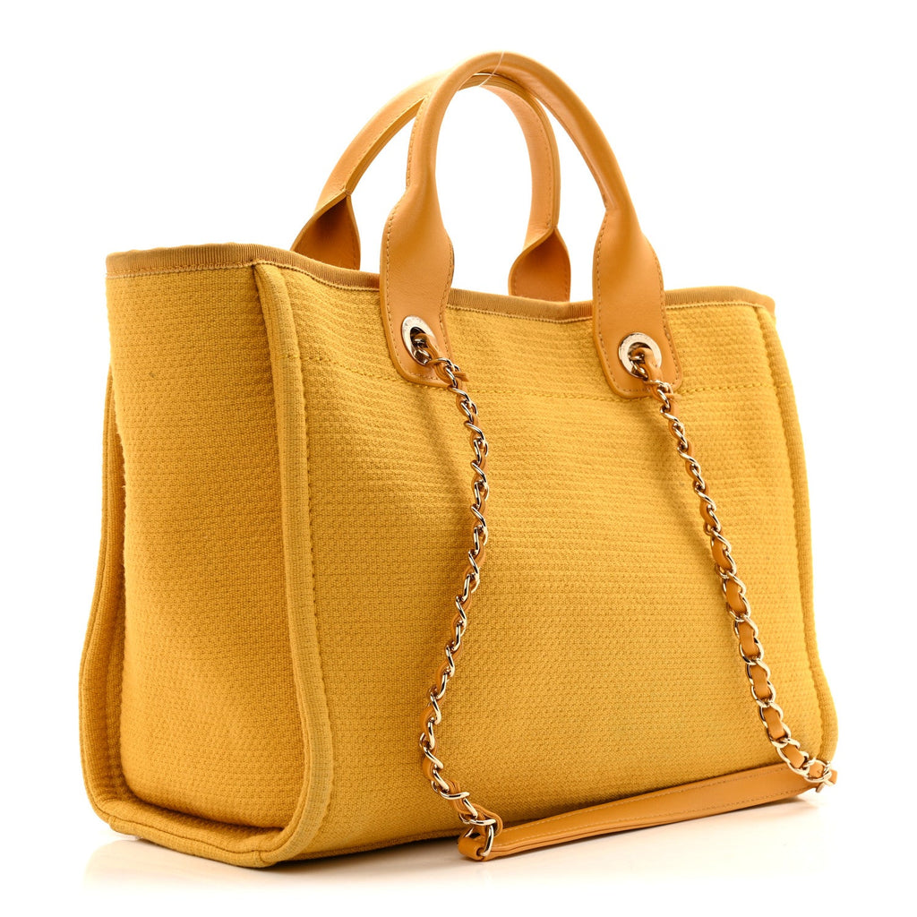 Chanel Mixed Fibers Small Deauville Tote Yellow