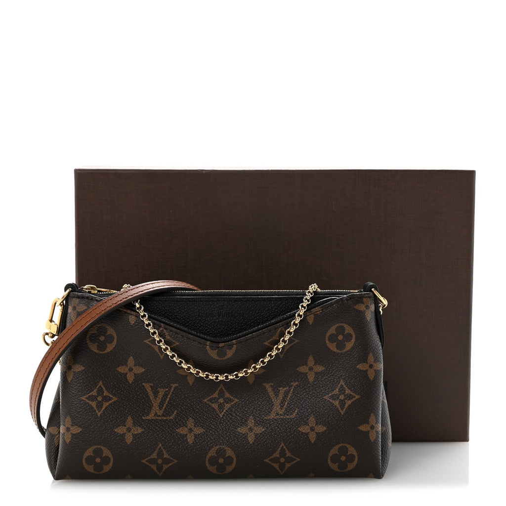 Louis Vuitton Monogram Pallas Clutch Black