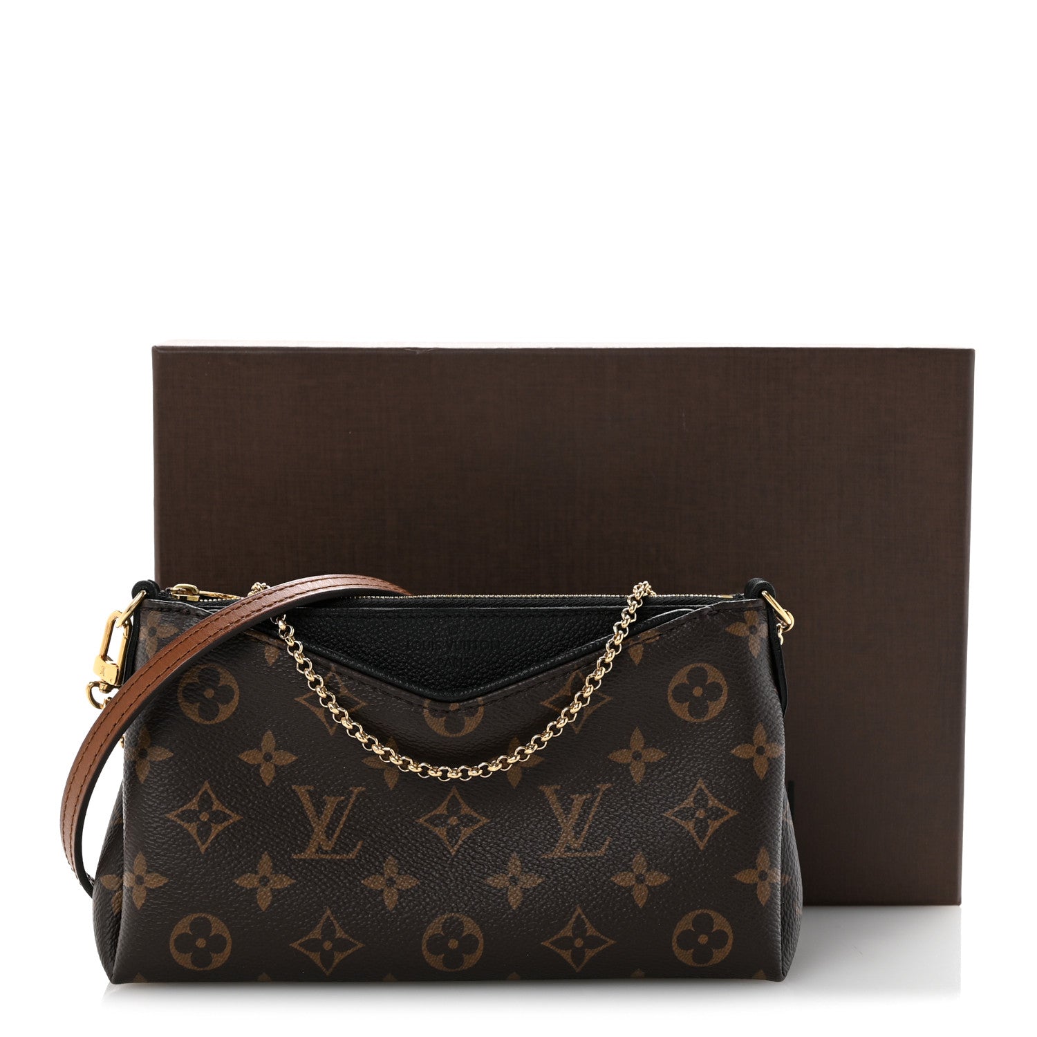Louis Vuitton Monogram Pallas Clutch Black