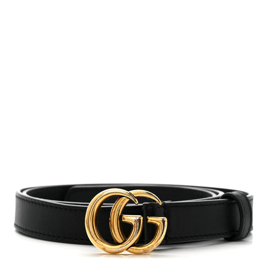 Gucci Calfskin Double G 20mm Belt 80 32 Black