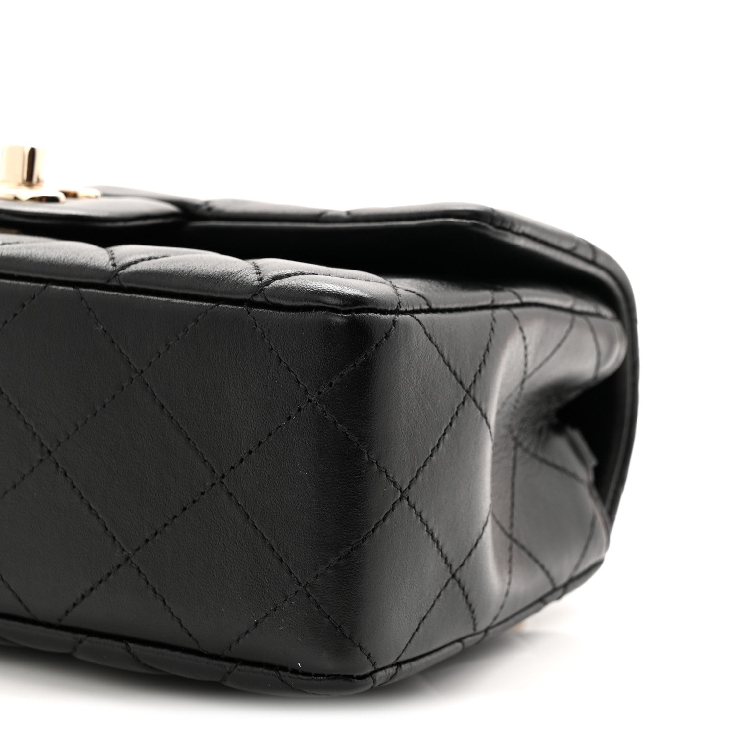 Chanel Lambskin Quilted Mini Rectangular Flap Black