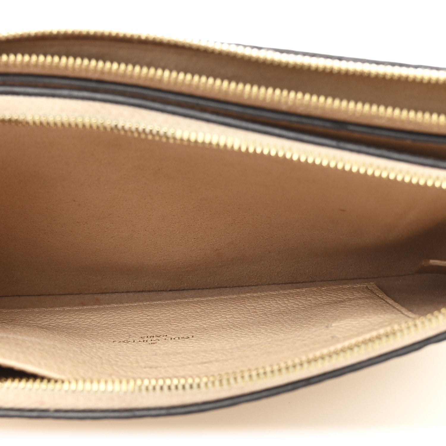 Louis Vuitton Empreinte Double Zip Pochette Beige Rose Creme