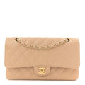 Chanel Caviar Quilted Medium Double Flap Beige