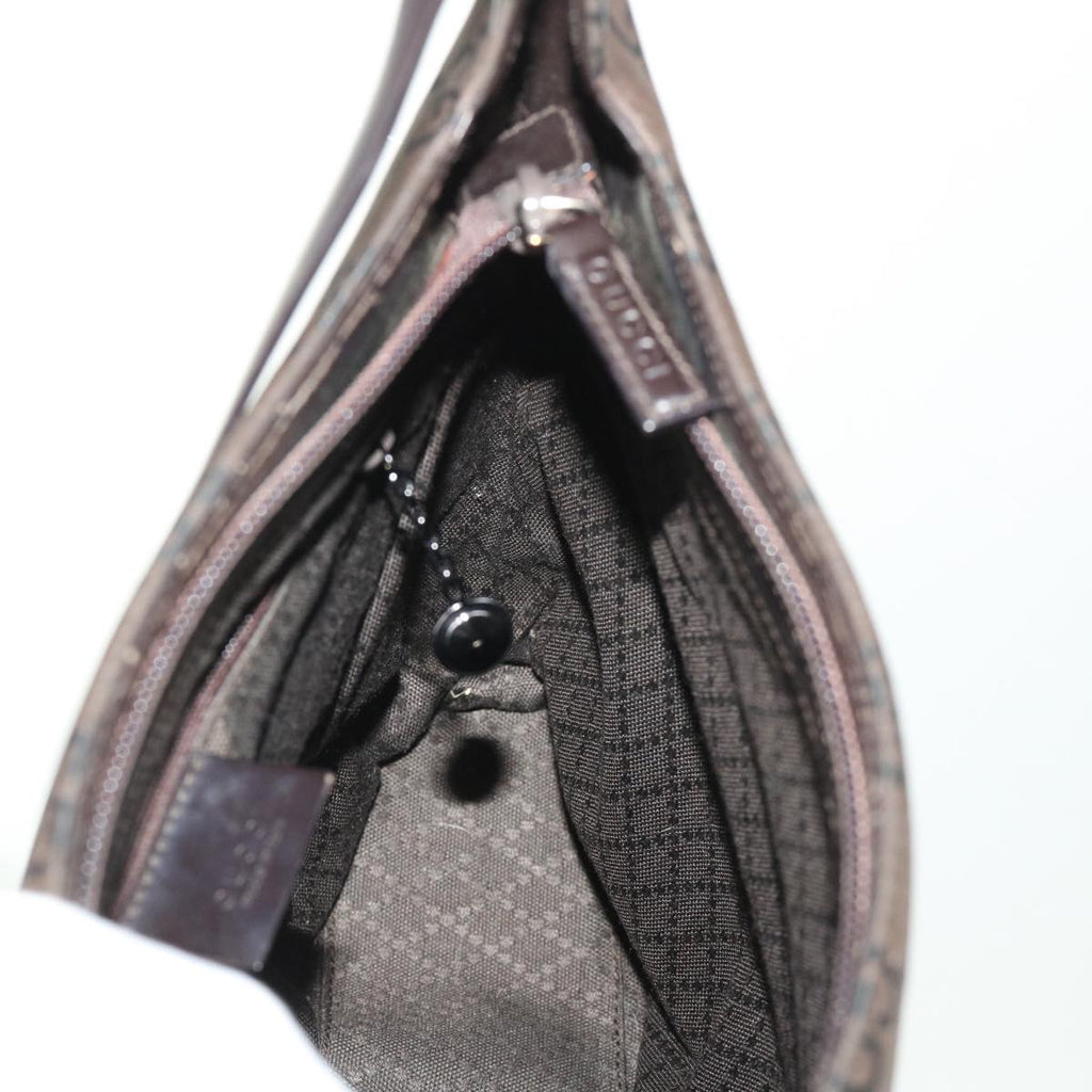 GUCCI GG Canvas Shoulder Bag Nylon Brown 0013102  46114