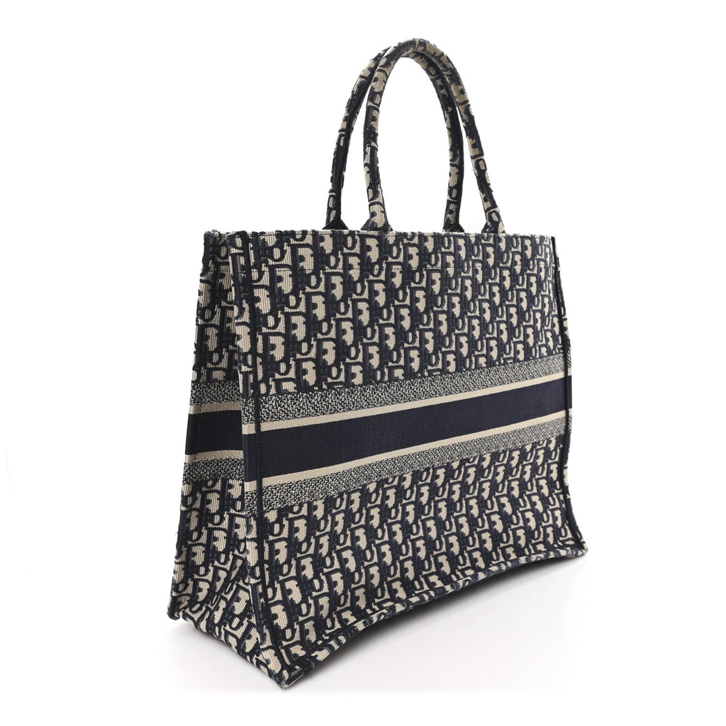 Christian Dior Oblique Large Book Tote Blue Multicolor