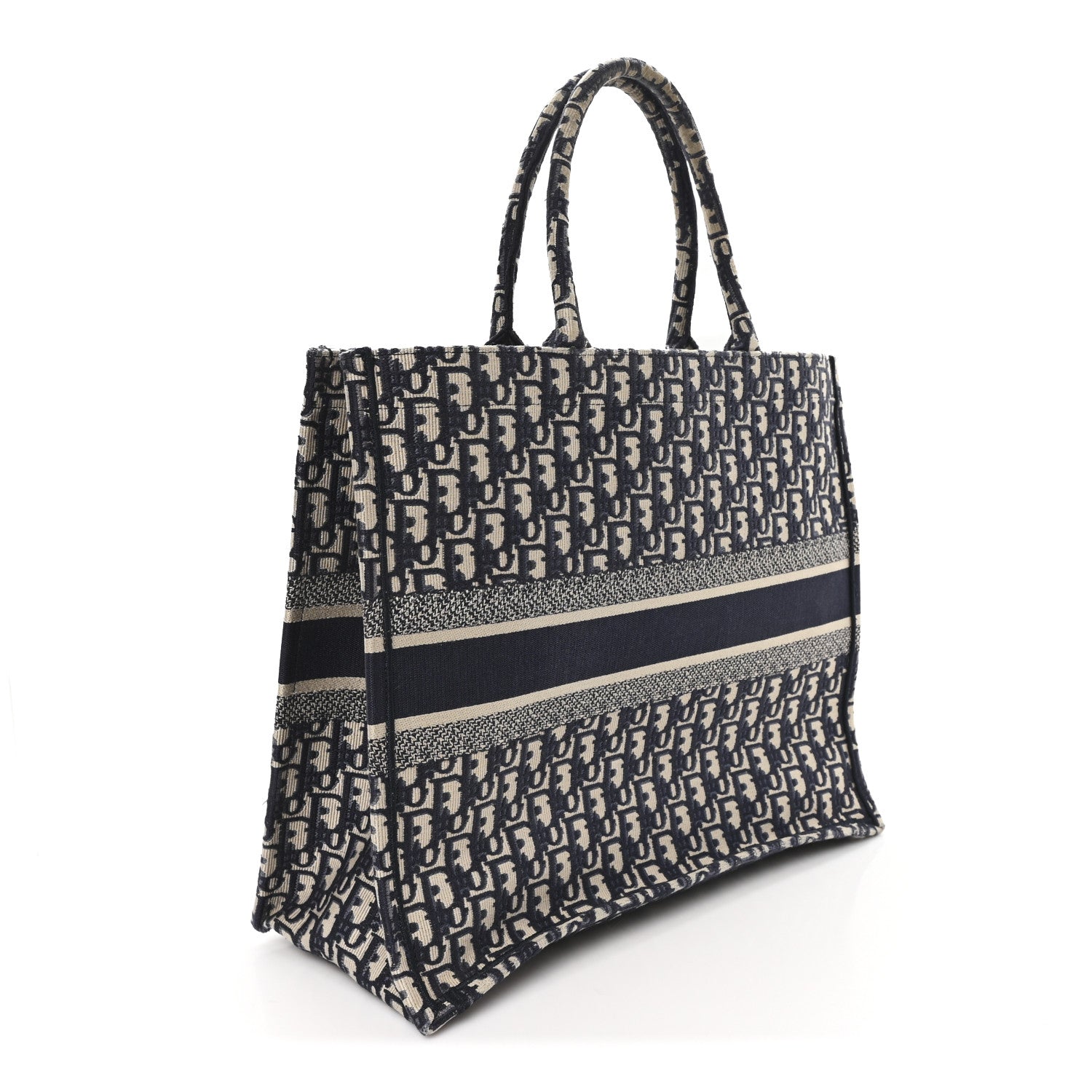 Christian Dior Oblique Large Book Tote Blue Multicolor