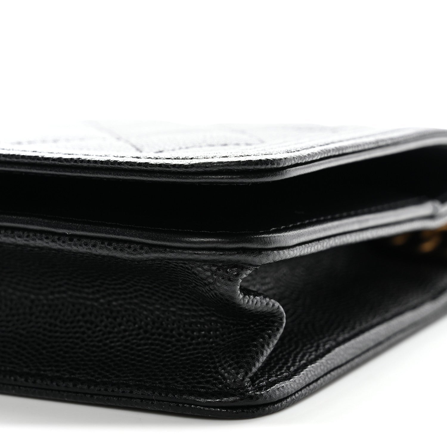 Chanel Caviar Quilted Boy Wallet On Chain WOC Black