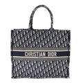 Christian Dior Oblique Large Book Tote Blue Multicolor