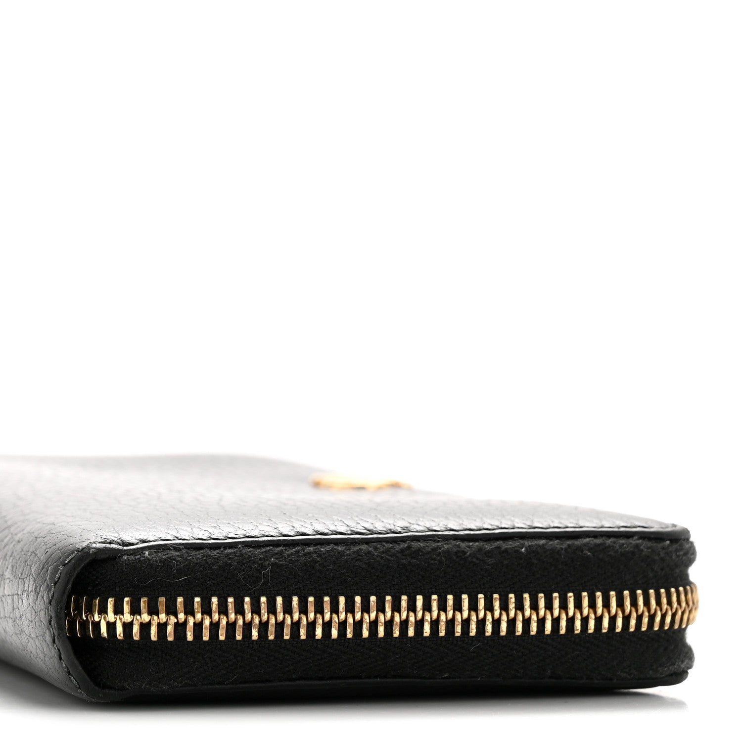Gucci Dollar Calfskin GG Marmont Zip Around Wallet Black