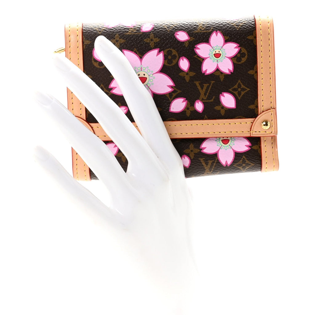 Louis Vuitton LV X TM Monogram Cherry Blossom Victorine Wallet Sakura Brown