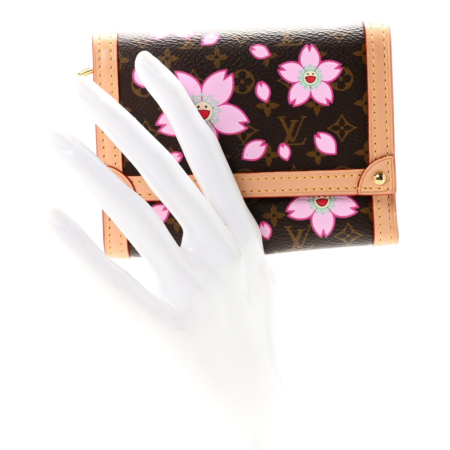 Louis Vuitton LV X TM Monogram Cherry Blossom Victorine Wallet Sakura Brown