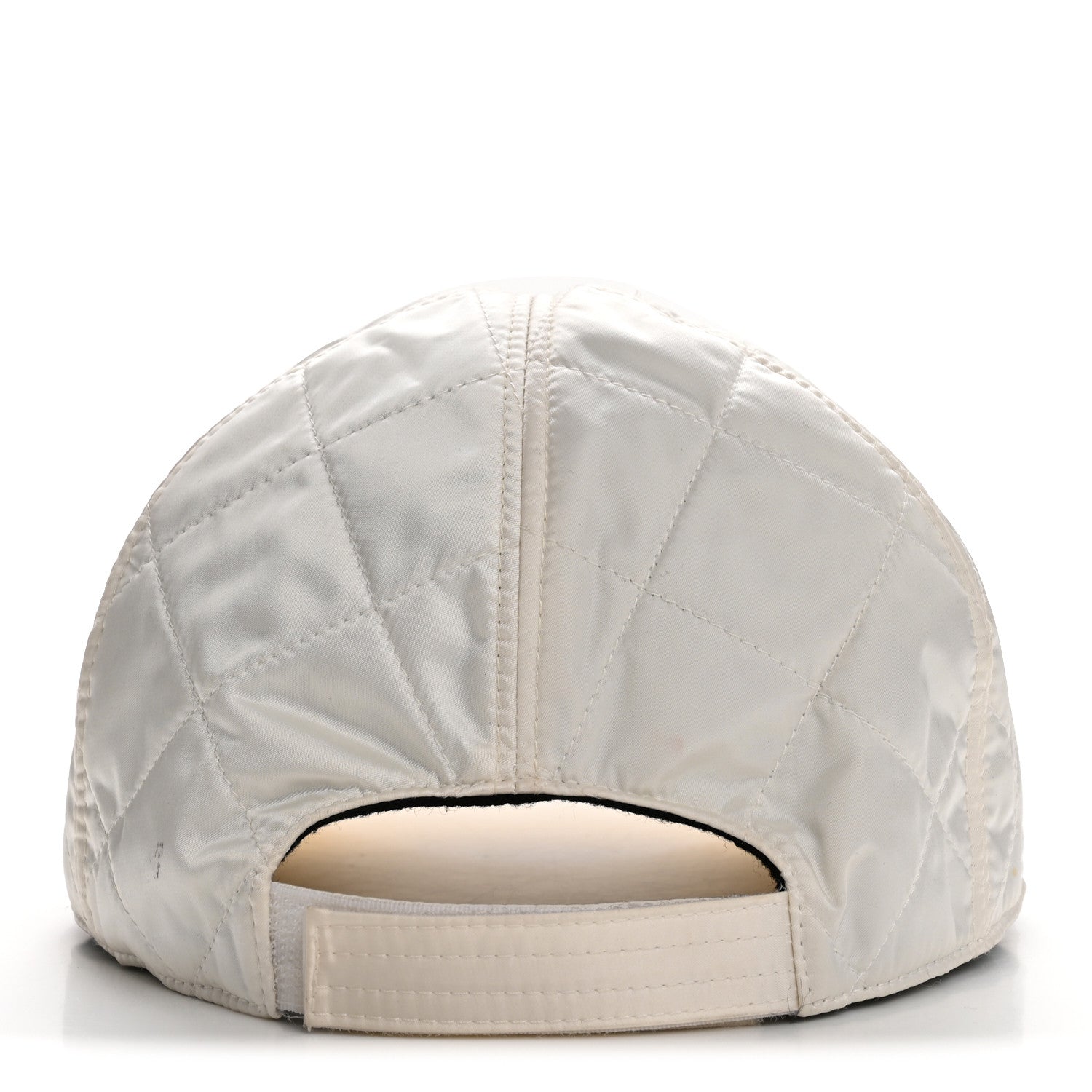 Nylon Quilted Cap Hat M White