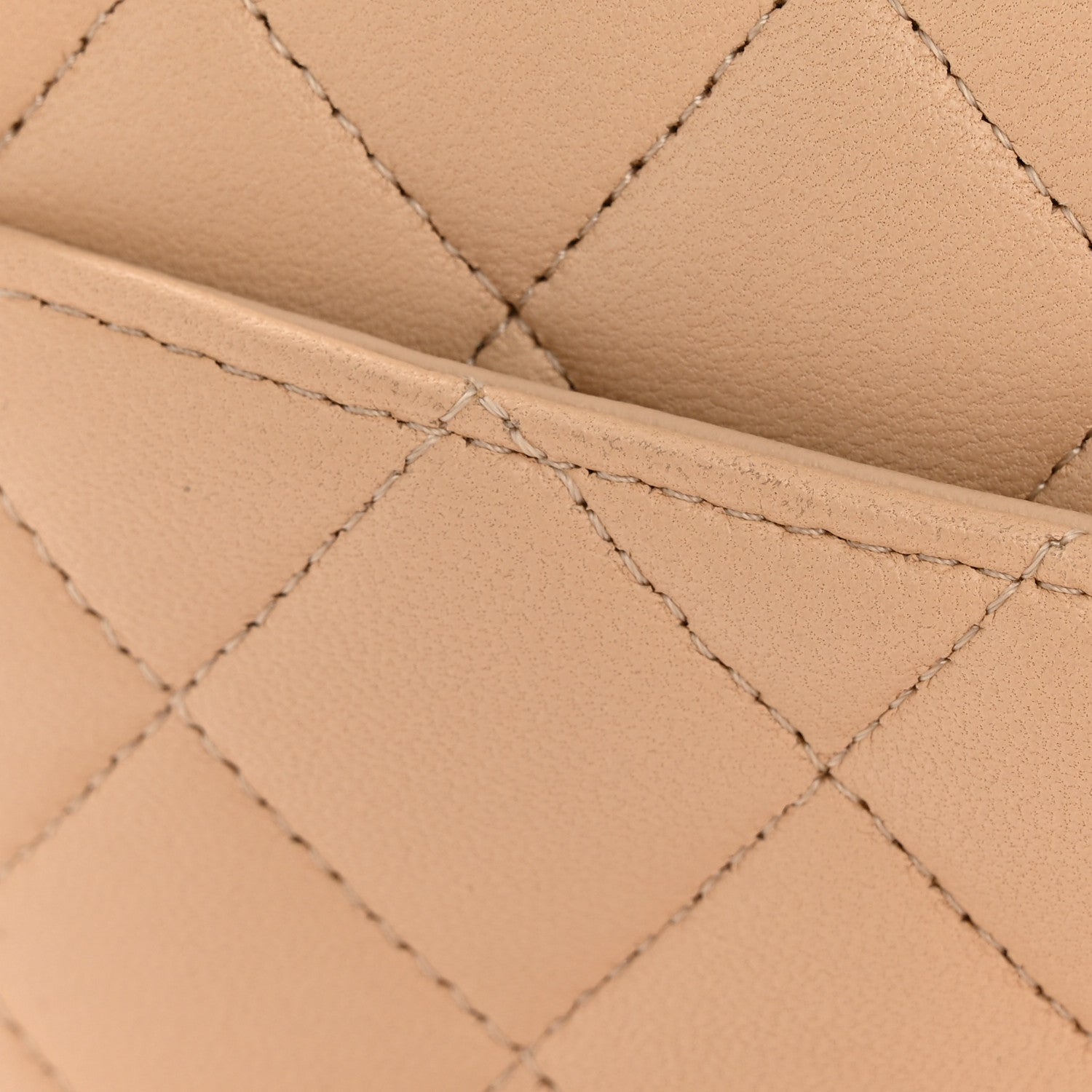 Chanel Lambskin Quilted Medium Double Flap Beige