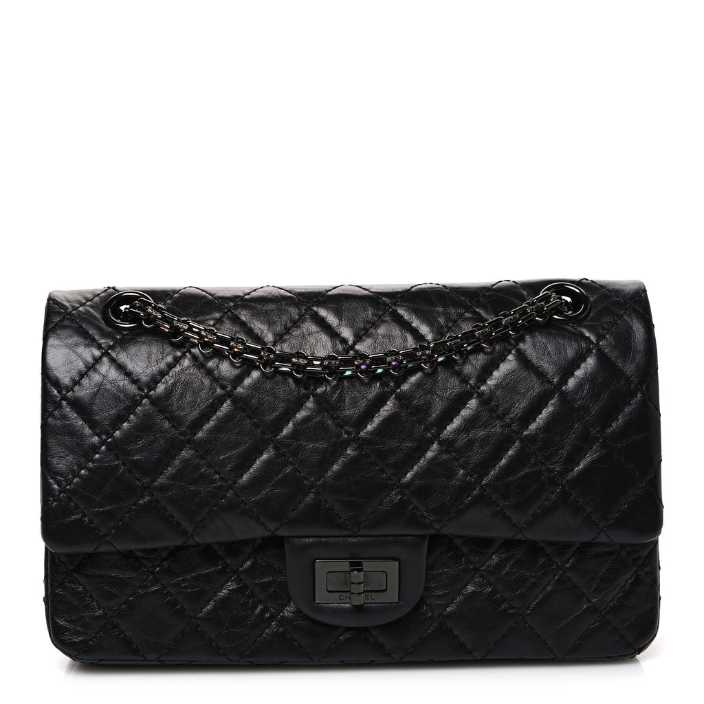 Chanel Aged Calfskin Quilted 2.55 Reissue 225 Flap So Black
