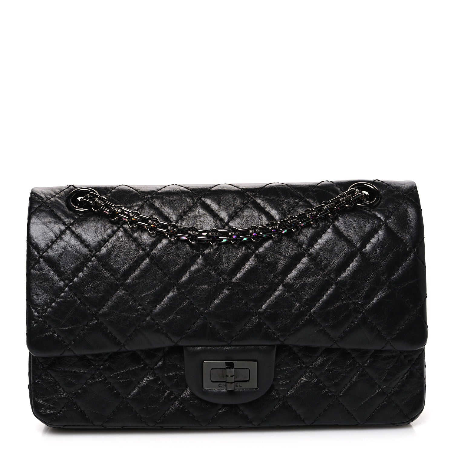 Chanel Aged Calfskin Quilted 2.55 Reissue 225 Flap So Black
