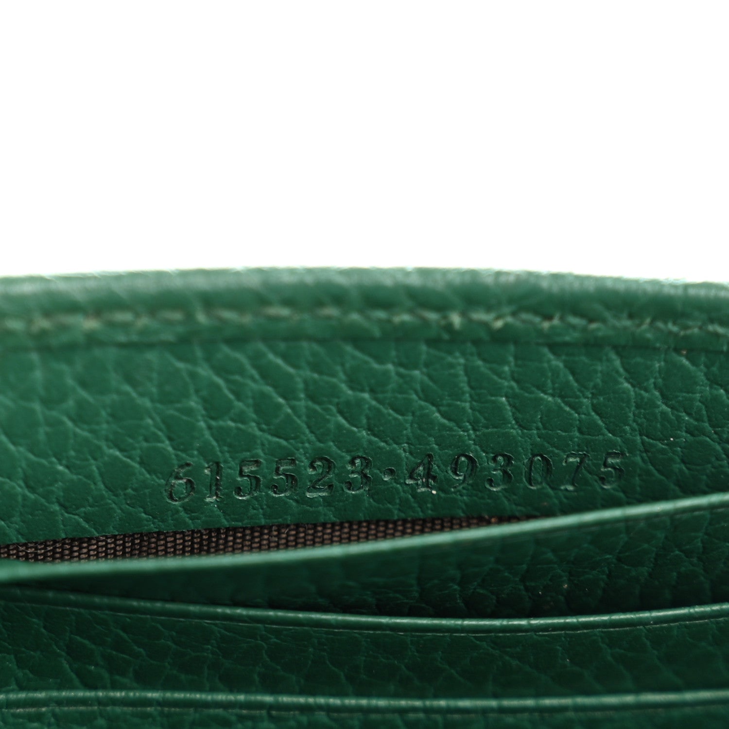 Gucci Dollar Calfskin Interlocking G Chain Wallet Emerald