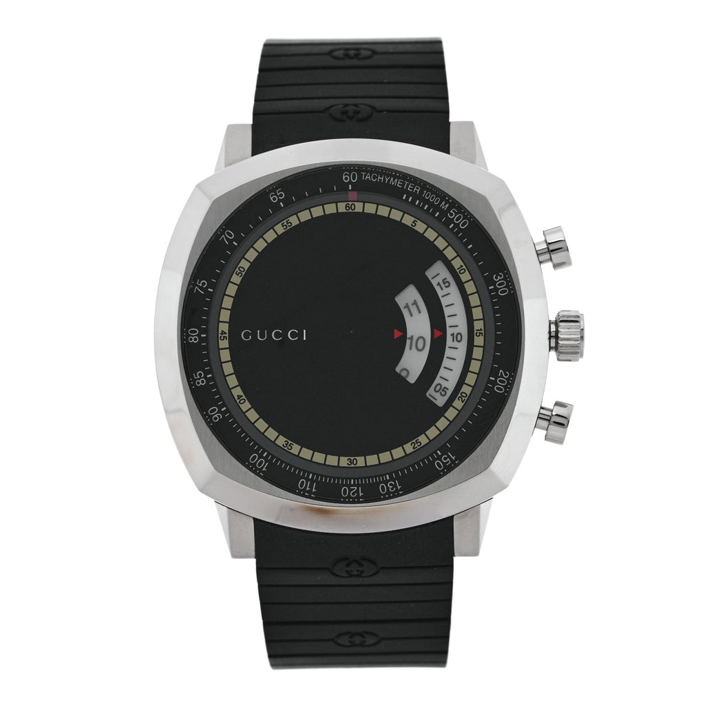 Gucci Stainless Steel Rubber 40mm Grip Quartz Watch Black