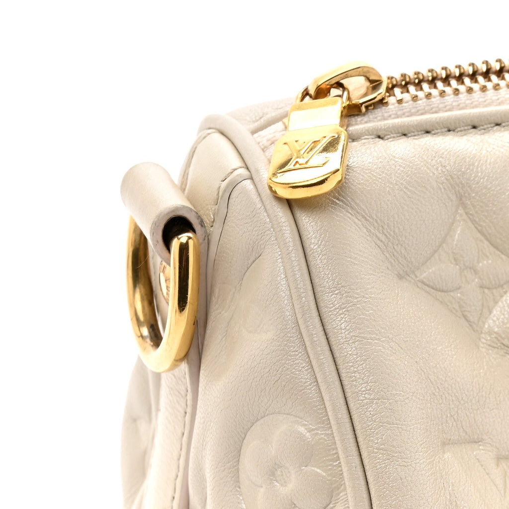 Louis Vuitton Lambskin Embossed Monogram Fall in Love Speedy 22 Bandouliere Ivory