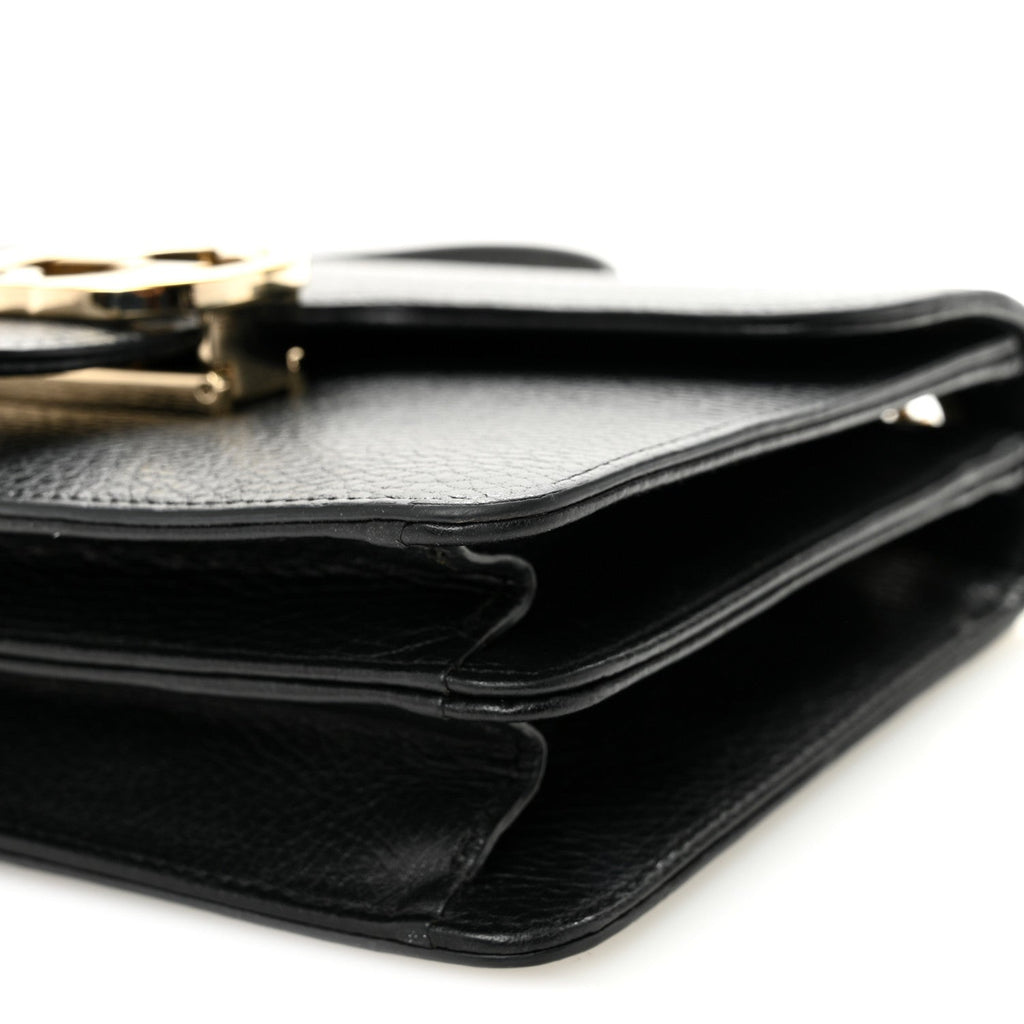Gucci Dollar Calfskin Small Interlocking G Shoulder Bag Black
