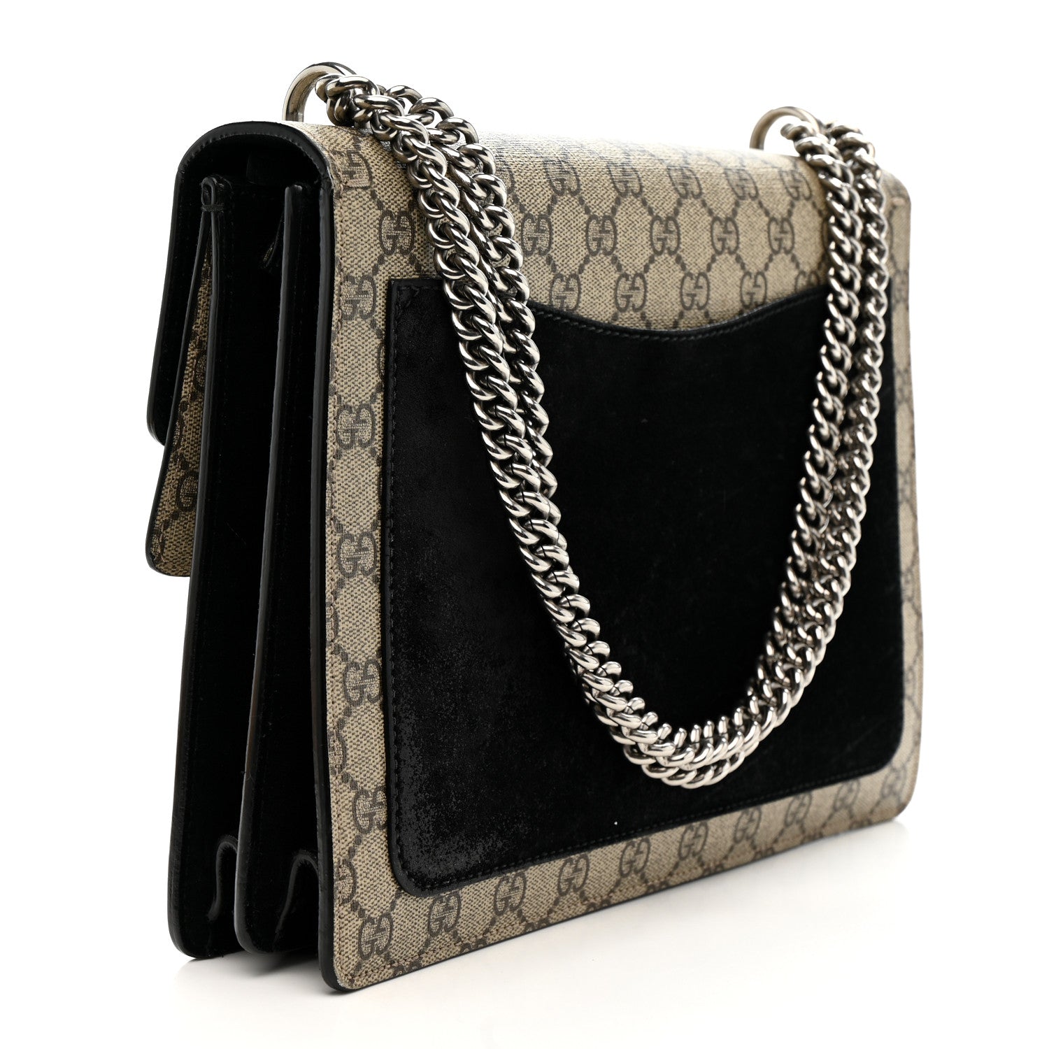 Gucci GG Supreme Monogram Medium Dionysus Shoulder Bag Black