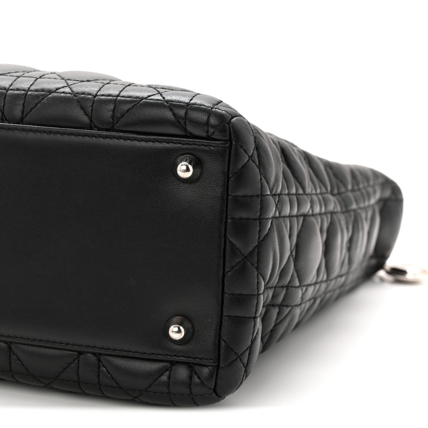 Christian Dior Lambskin Cannage Large Lady Dior Black