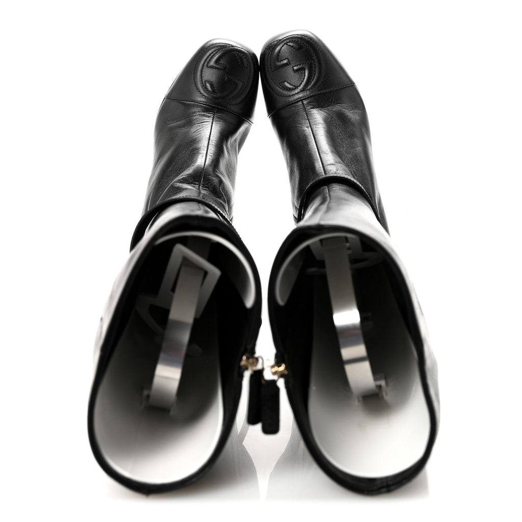 Gucci Calfskin Soho Knee Boots 36 Black