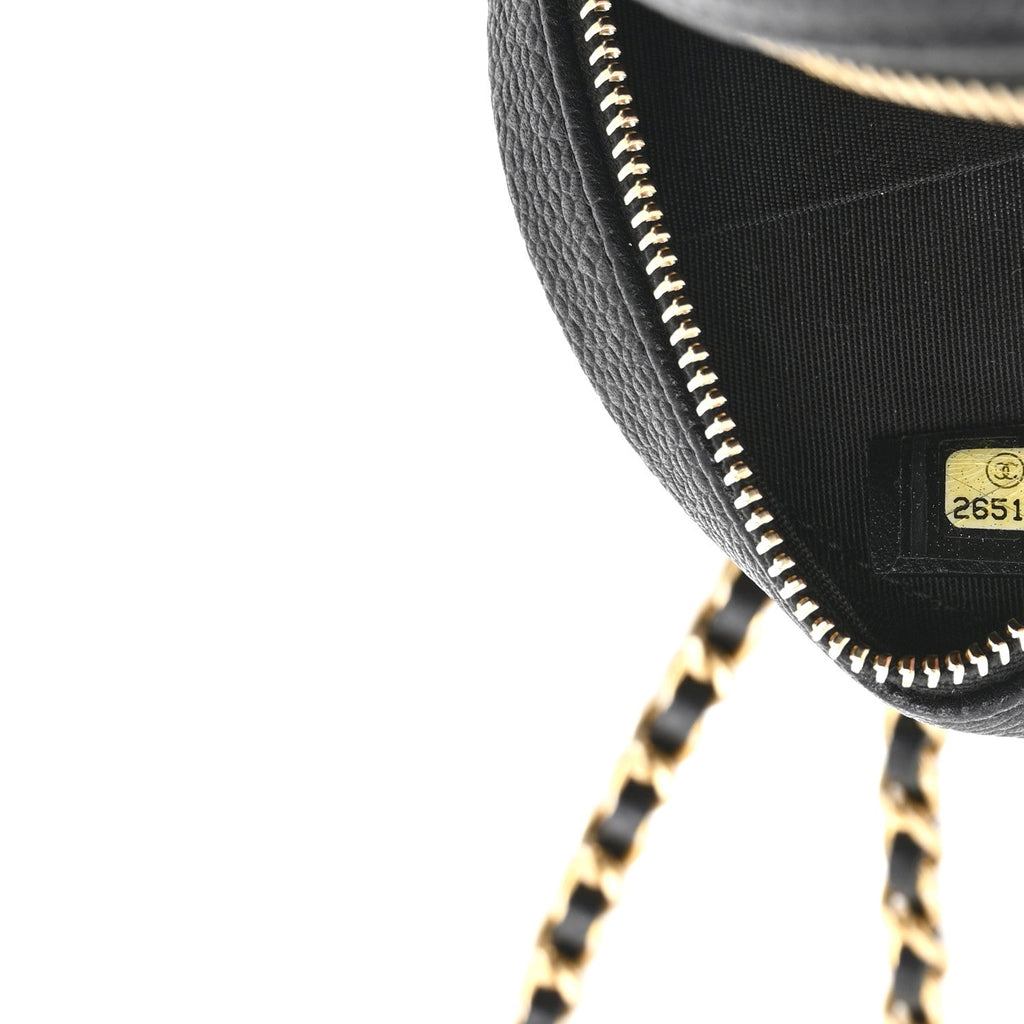 Chanel Caviar Quilted Round Filigree Crossbody Black