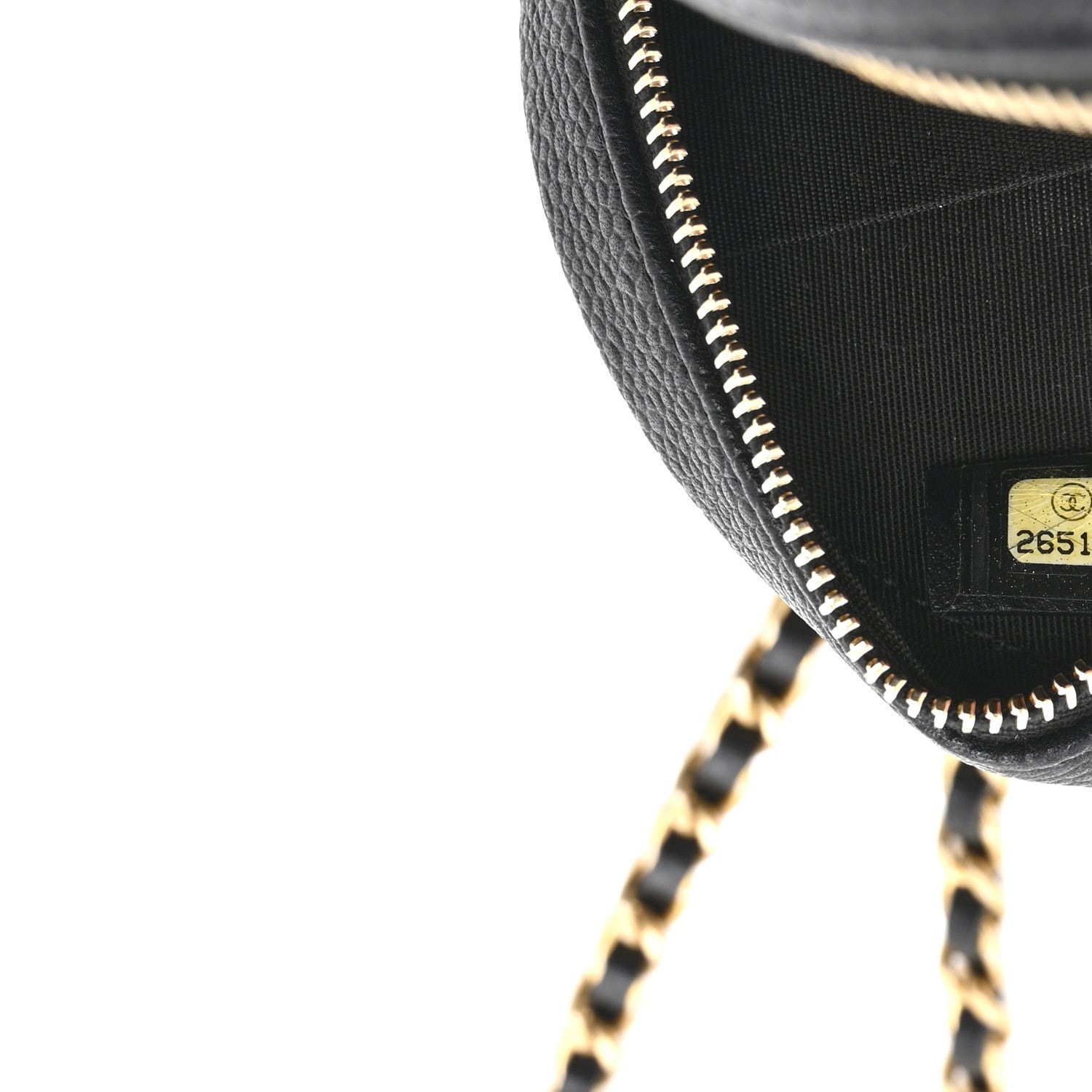 Chanel Caviar Quilted Round Filigree Crossbody Black