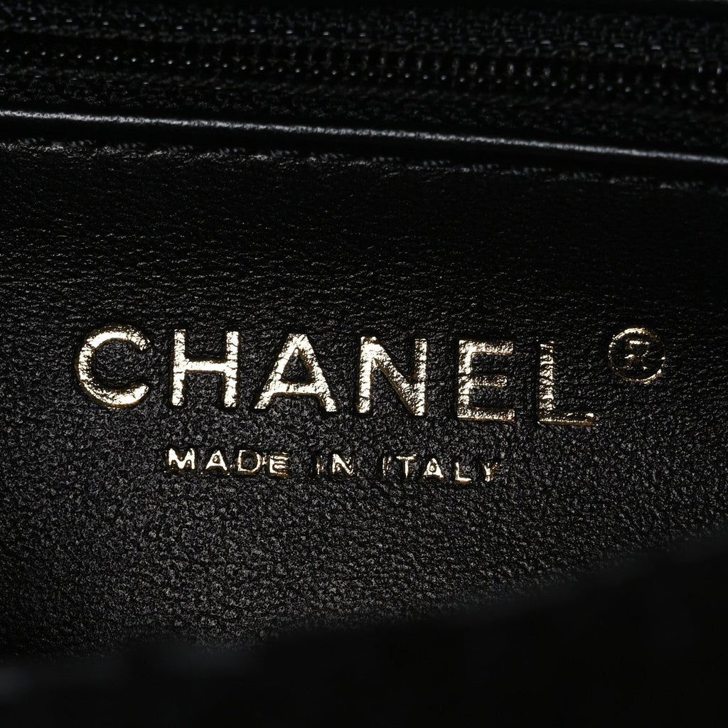 Chanel Tweed Quilted Mini Square Flap Black
