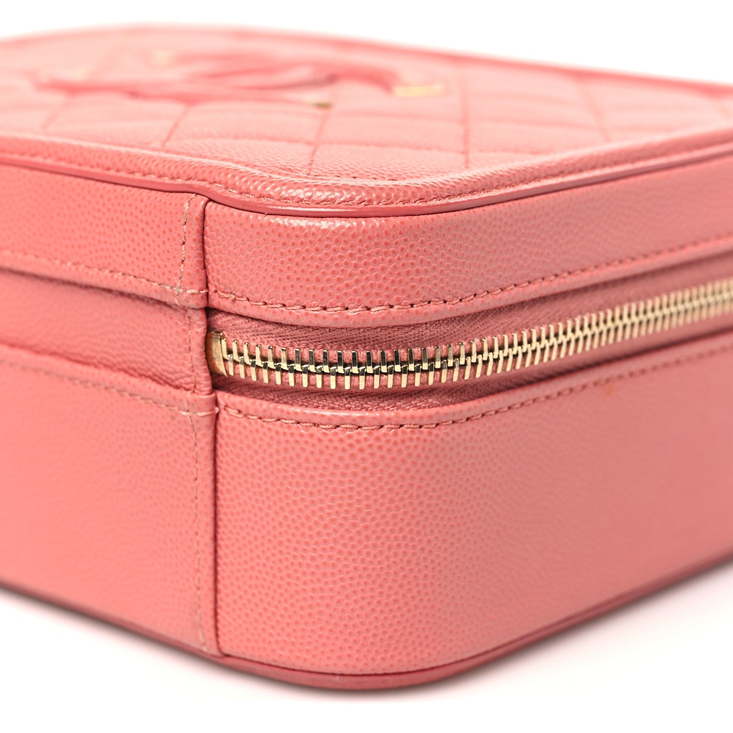 Chanel Caviar Quilted Medium CC Filigree Vanity Case Pink