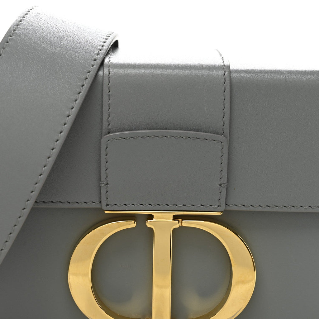 Christian Dior Box Calfskin 30 Montaigne Box Bag Gray
