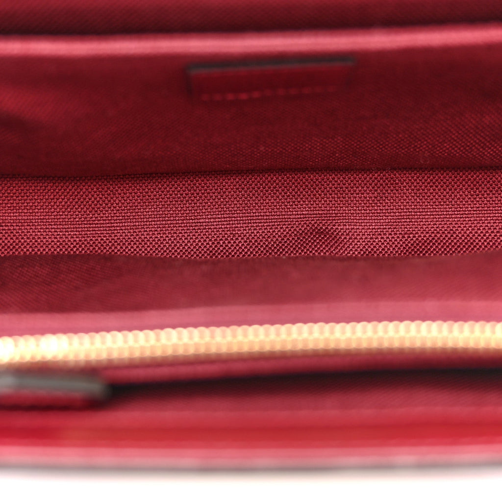 Gucci Crepe Wool Silk GG Monogram Go Small Shoulder Bag Rosso Ancora