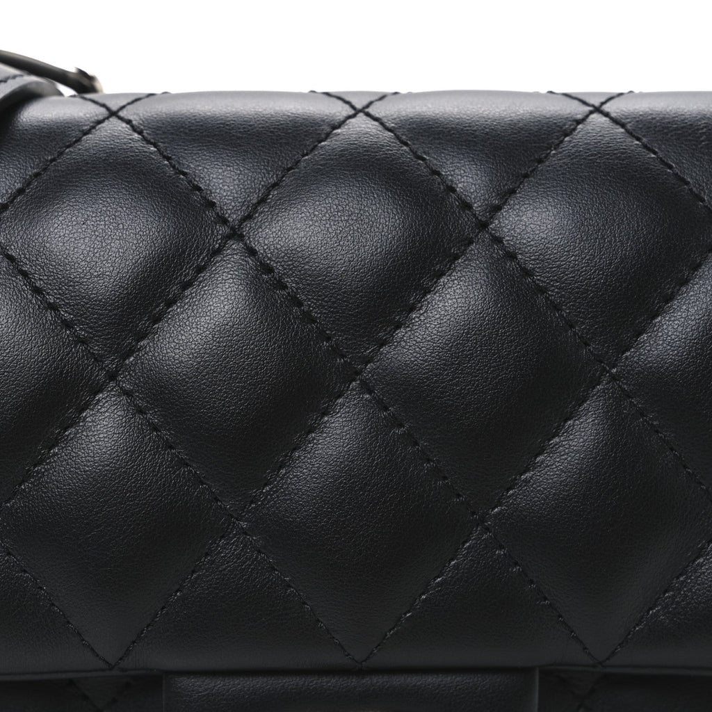 Chanel Calfskin Quilted CC Uniform Flap Belt Bag Black