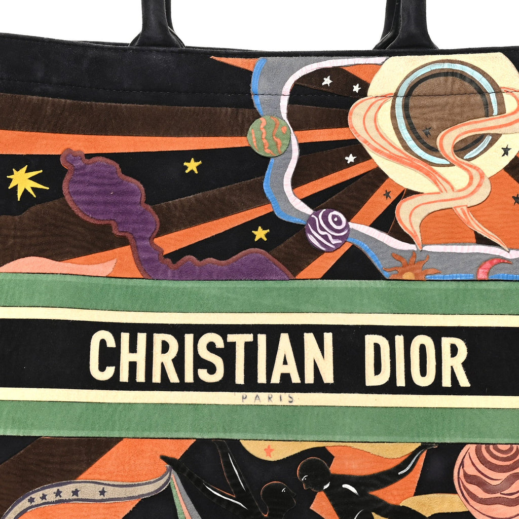 Christian Dior Suede Large L'Air Book Tote Black