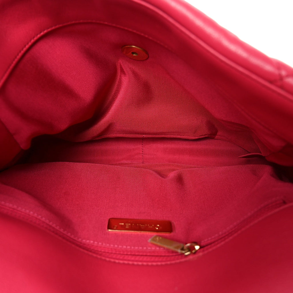 Chanel Goatskin Quilted Large Chanel 19 Flap Dark Pink