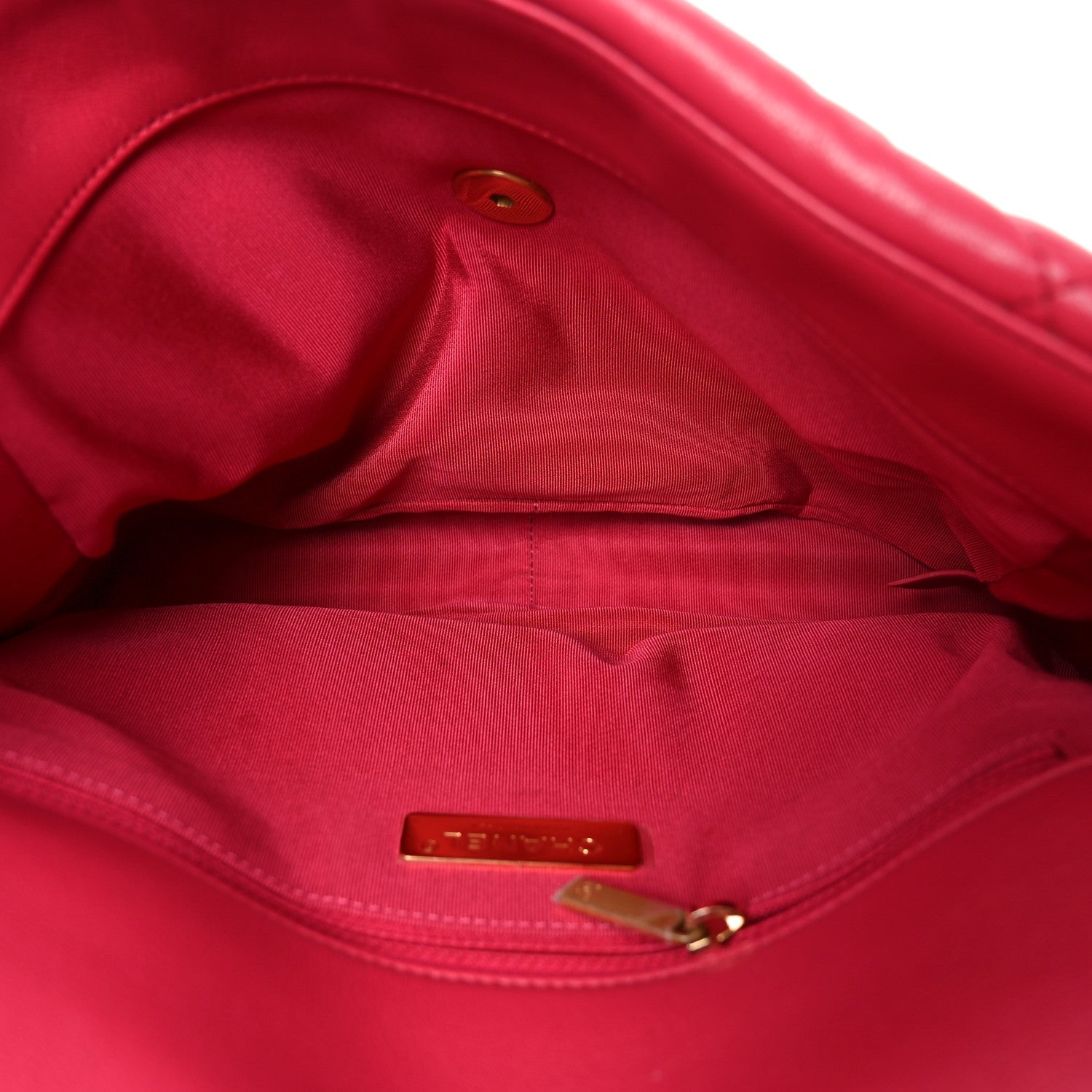 Chanel Goatskin Quilted Large Chanel 19 Flap Dark Pink