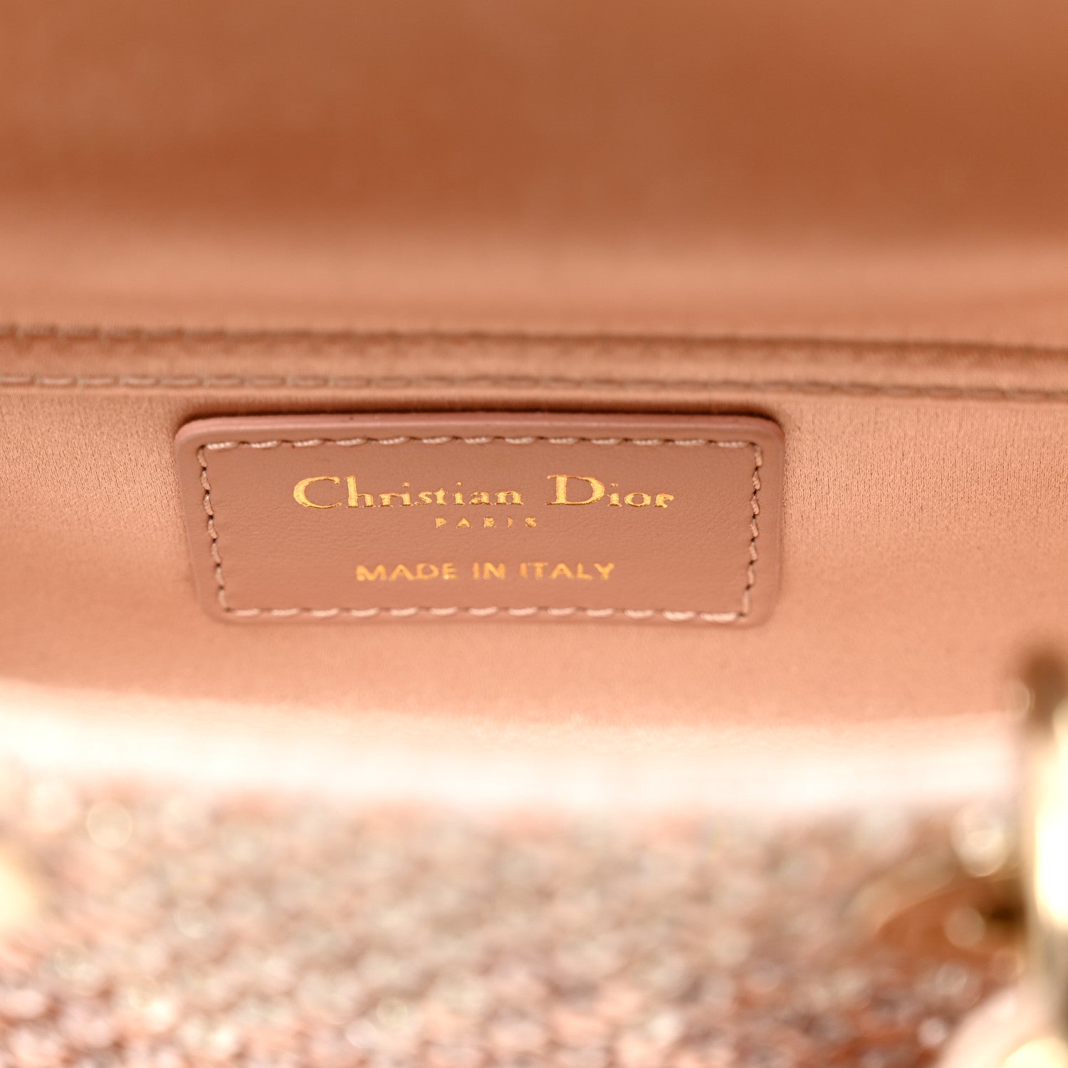 Christian Dior Satin Crystal Sequins Embroidered Micro Lady D-Joy Pink