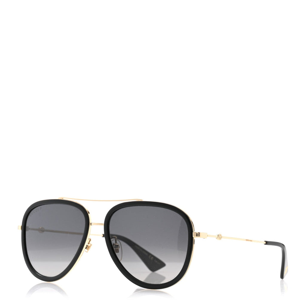 Gucci Aviator Sunglasses GG0062S Black Gold