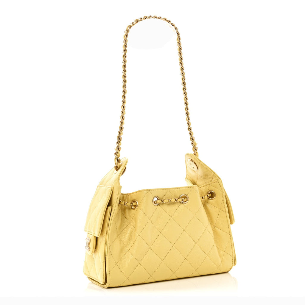 Chanel Caviar Quilted Mini Chanel 25 Handbag Yellow