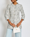 Chanel 06C Black and White Tweed Jacket with Silver CC Logo Buttons Size FR 36 (UK 8)