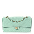 Chanel Suede Calfskin Small Souplissimo Maxi Flap Green