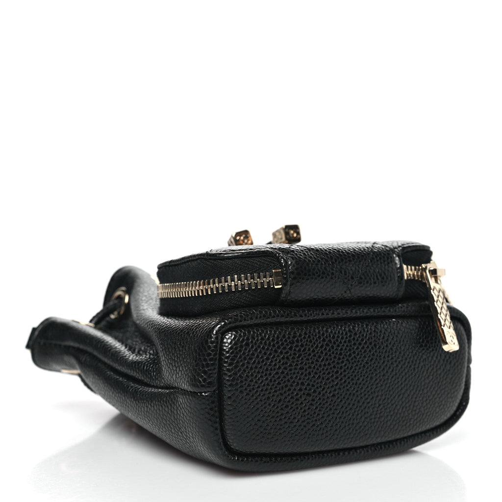 Chanel Caviar Quilted Mini CC Pocket Bucket Bag Black