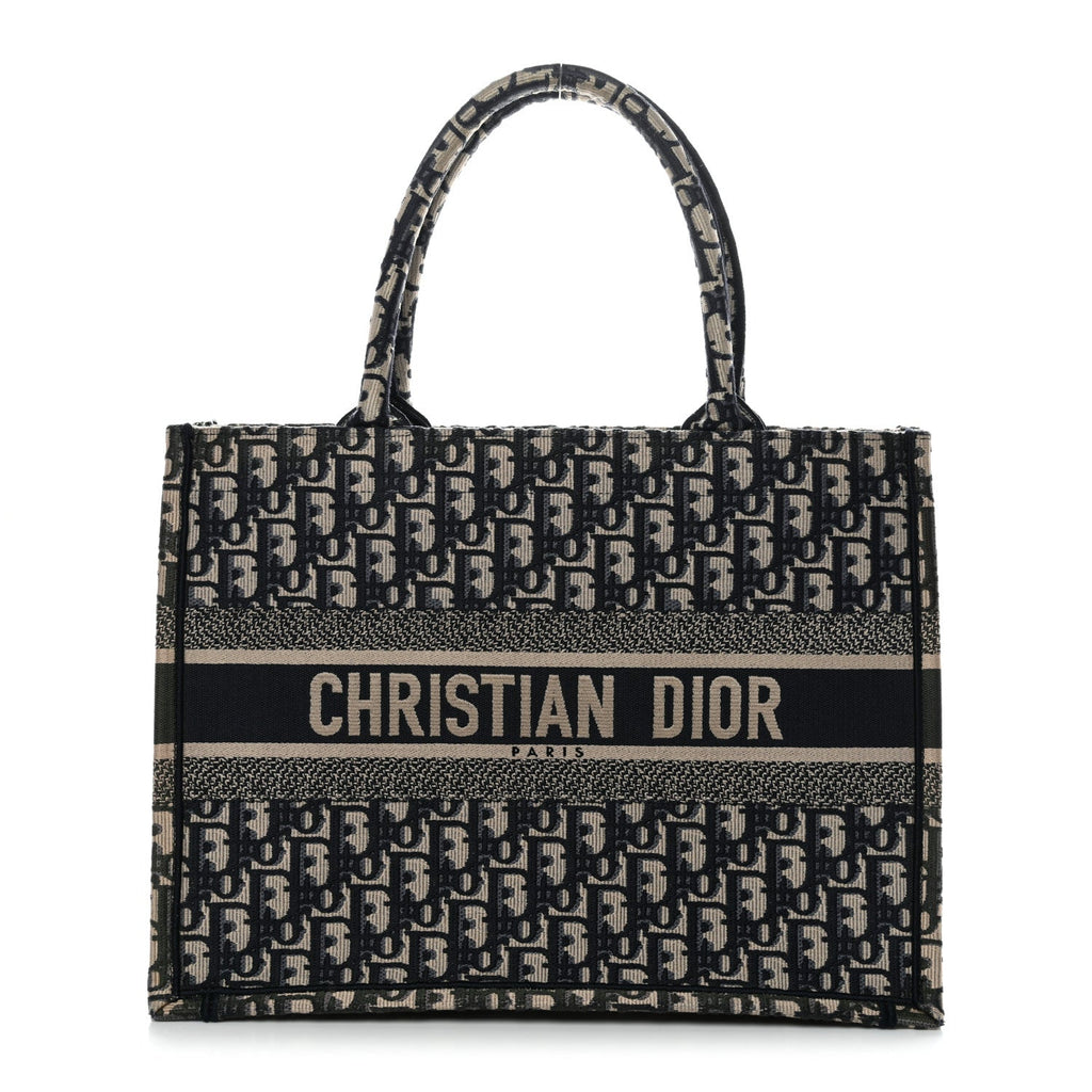 Christian Dior Oblique Medium Book Tote Blue Multicolor