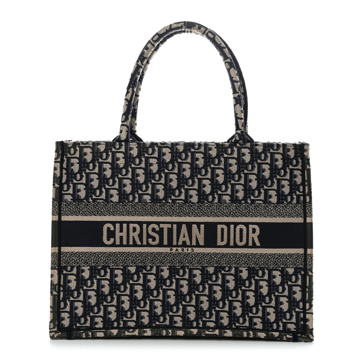 Christian Dior Oblique Medium Book Tote Blue Multicolor