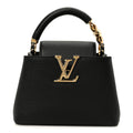Louis Vuitton Taurillon Embellished Flower Handle Capucines Mini Black