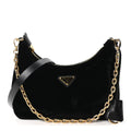 Prada Velvet Nappa Mini Re-Edition Shoulder Bag Black