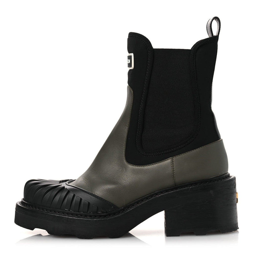 Louis Vuitton Calfskin Beaubourg Ankle Boots 39 Black Green