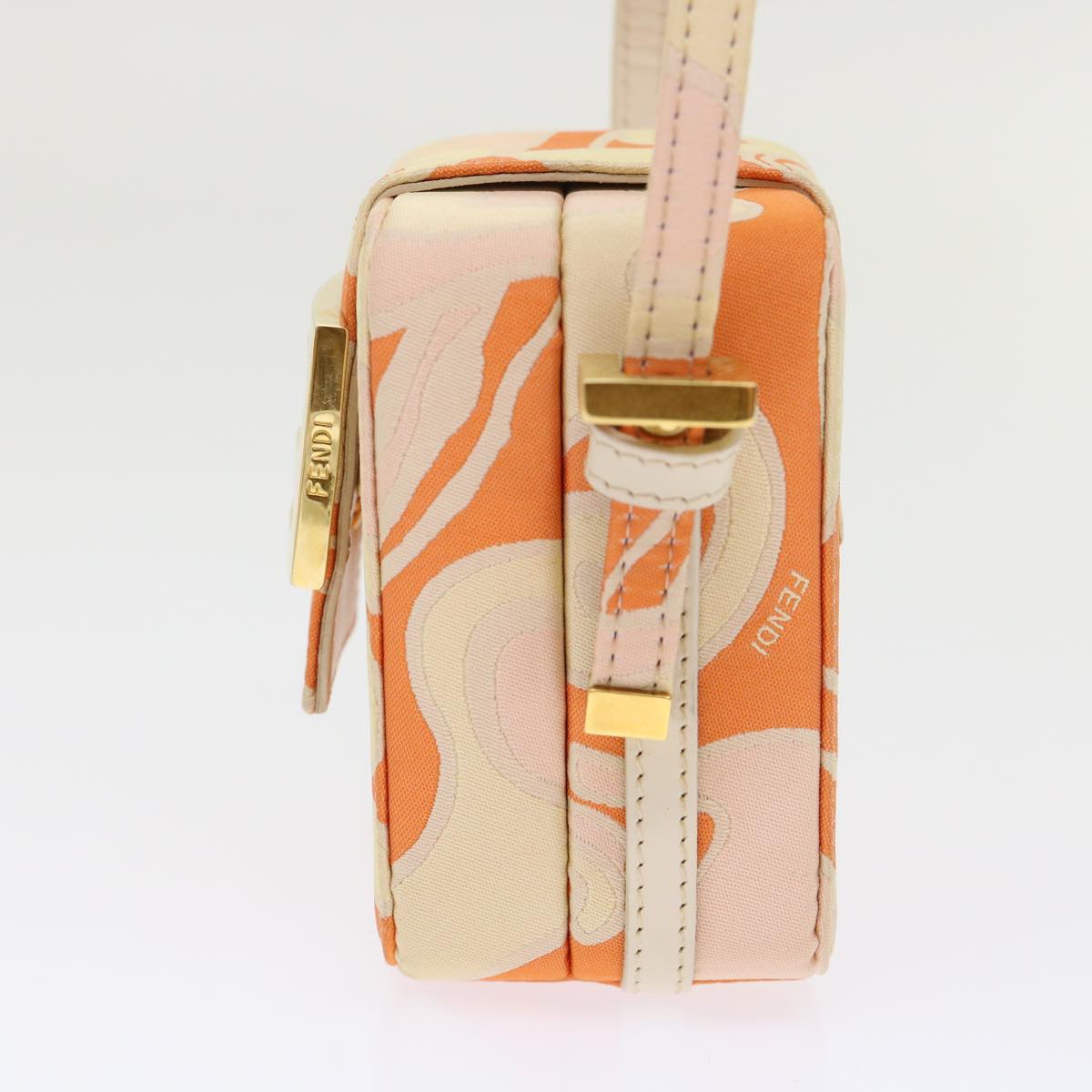 FENDI Mini Mamma Baguette Pouch Nylon Orange  46674