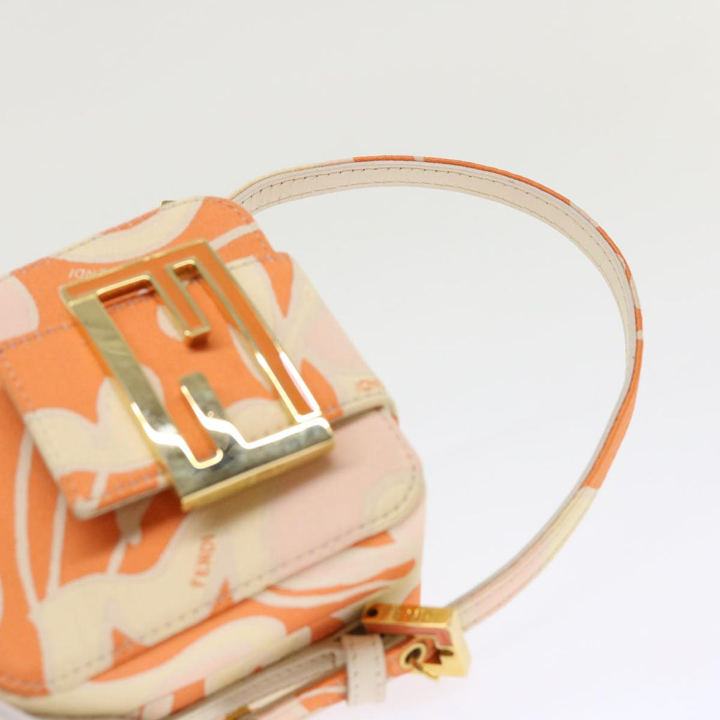 FENDI Mini Mamma Baguette Pouch Nylon Orange  46674